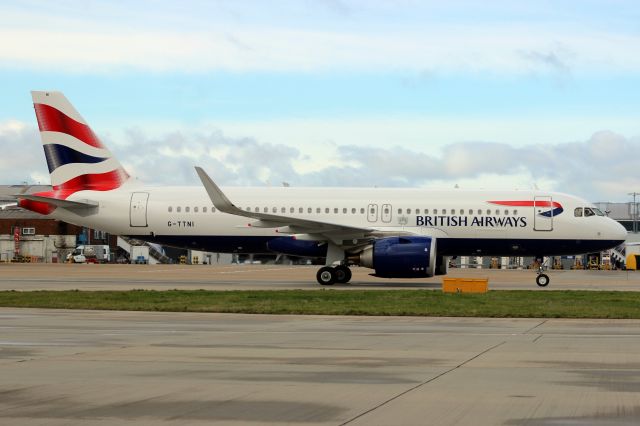 Airbus A320neo (G-TTNI) - Taxiing to Stand 334 on 2-Mar-19 operating flight BAW473 from LEBL.