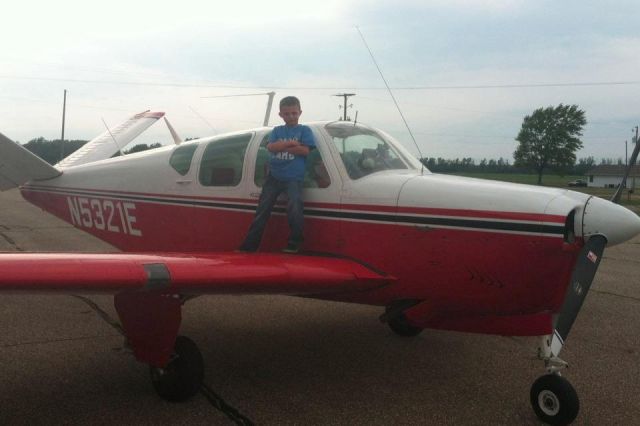 Beechcraft 35 Bonanza (N5321E) - Son Landyn Allers getting ready for a flight in the BO.