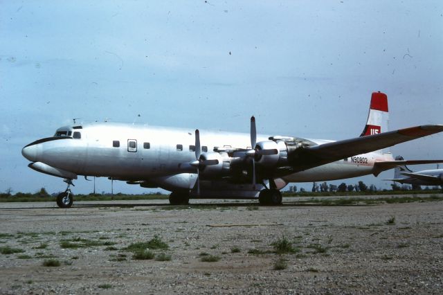 N90802 — - March 1983, former BOAC DC-7C G-AOIB , delivered originally in November 1956. Ended up in Spain, WFU 1999 and scrapped 2010. The Nose section moved to http://www.meacmtl.com/49.html