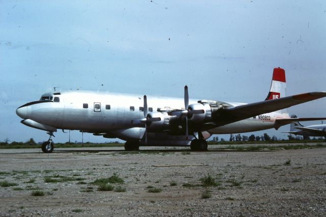 N90802 — - March 1983, former BOAC DC-7C G-AOIB , delivered originally in November 1956. Ended up in Spain, WFU 1999 and scrapped 2010. The Nose section moved to http://www.meacmtl.com/49.html