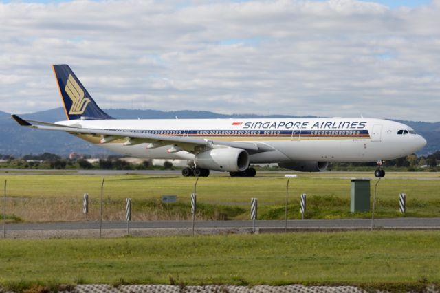 Airbus A330-300 (9V-STY) - On taxiway heading for take-off on runway 05 for the long flight home to Singapore. Thursday 7th August 2014