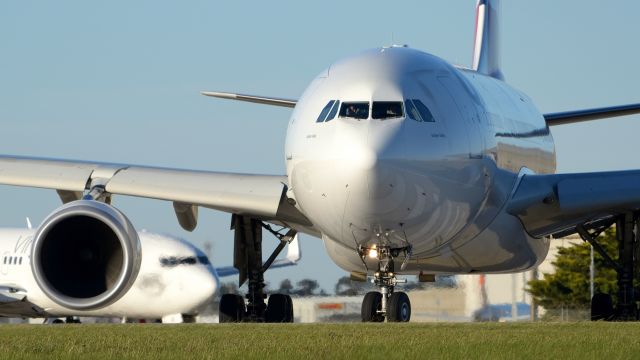 Airbus A330-200 (VH-EBR) - A QF 332 lines up on runway 34 on a cold winters morning