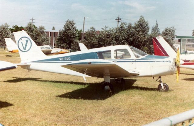 Piper Cherokee (VH-RUC) - Piper Cherokee VH-RUC at Moorabin Airport Victoria in 1983.