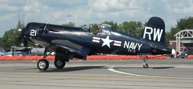 — — - Gathering of Corsairs 2019 at Willow Run Airport during Thunder Over Michigan