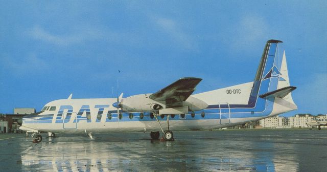 FAIRCHILD HILLER FH-227 (OO-DTC) - scanned from postcardbr /DAT