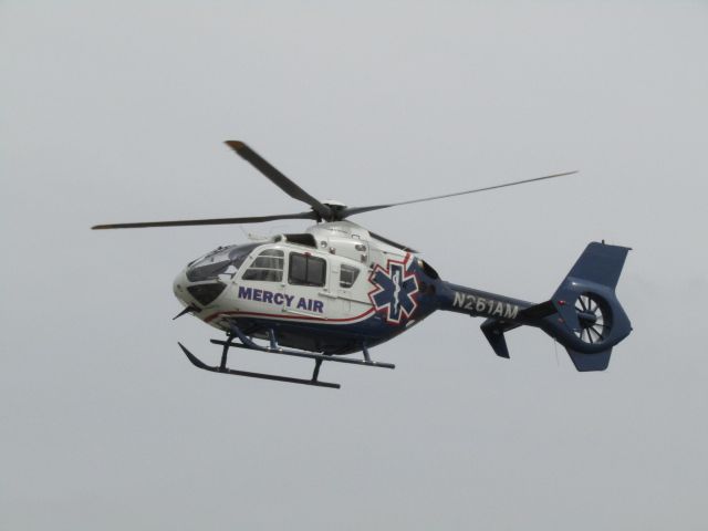 Eurocopter EC-635 (N261AM) - Lifting off from northeast pad