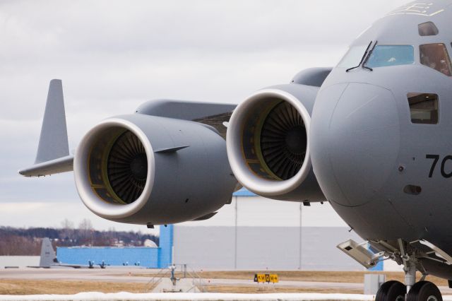 17-7705 — - The newest Canadian C-17 arriving in Trenton today! Taken in the C-17 hanger at YTR! What a beast!