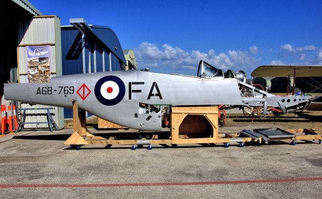 North American P-51 Mustang (VH-MFT) - Fuselage out of paintshop in the sun - the low sheen paintwork is very obvious and will look stunning when completed