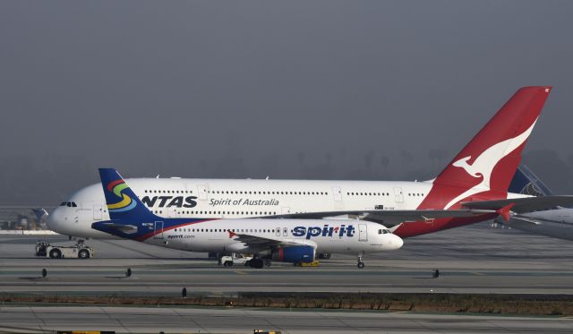 Airbus A320 (N617NK) - Taxing to gate at LAX