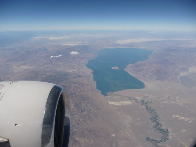 — — - Pyramid Lake, Nevada from FL370