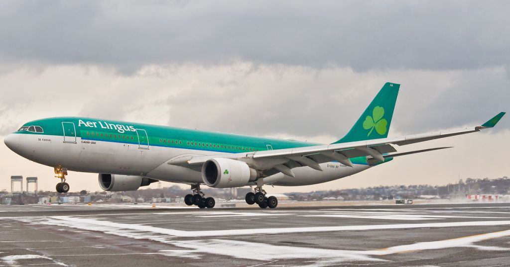 Airbus A330-200 (EI-DAA) - St. Keeva as EI-DAA touching down on 22L @ KBOS Logan Airport