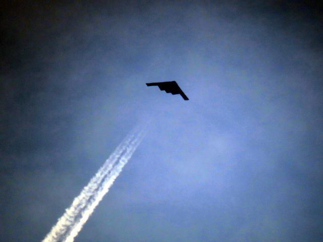 Northrop Spirit (88-0328) - Flying high over Baxter Springs Kansas (78KS) in Southeast heading East towards Joplin Missouri.