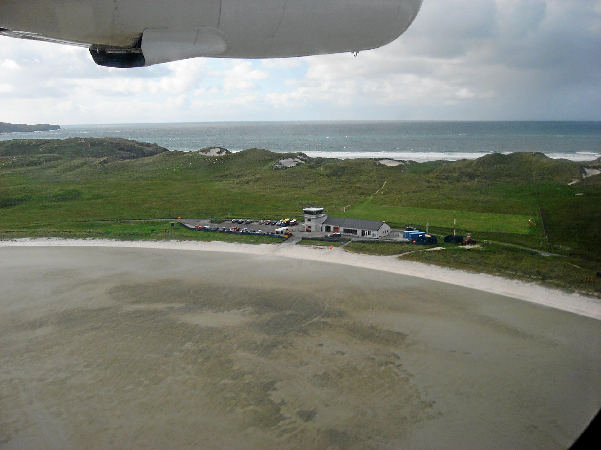 De Havilland Canada Twin Otter (G-BVVK) - Airport terminal at Barra Scotland. Runways are all sand and subject to the tides!. All VFR operation. Has been in service 1936