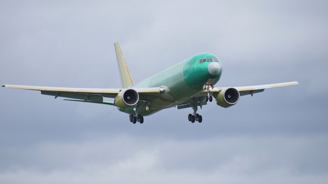 BOEING 767-300 (N352UP) - BOE283 (LN:1028) on final approach to runway 16R and completion of its maiden flight on 4/30/12.