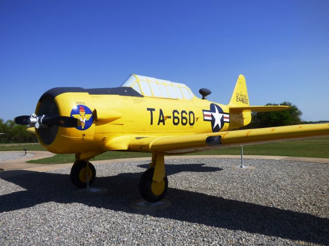 — — - North American T-6 Texan at Vance AFB, OK.