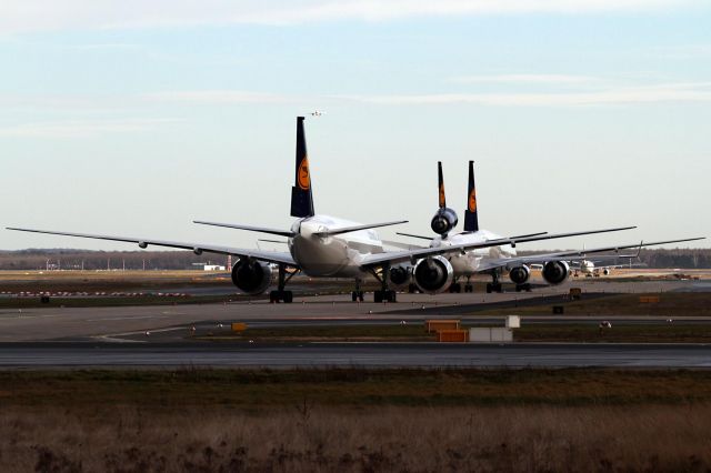 Boeing 777-200 (D-ALFA) - D-ALFA, D-ALCD, D-ALFB  Xmas parking in Frankfurt