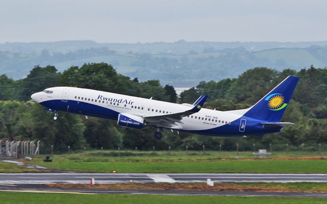 Boeing 737-800 (9XR-WR) - rwandair b737-8sh 9xr-wr dep shannon for athens on delivery 27/5/17.