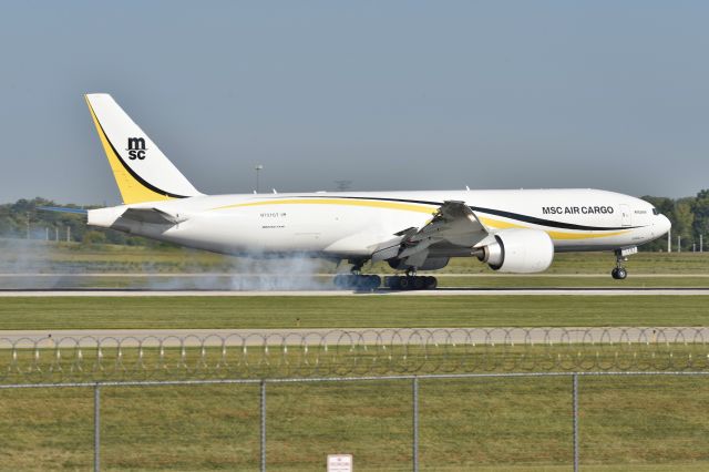 BOEING 777-200LR (N707GT) - Antares touching down on 5-L on 09-15-23