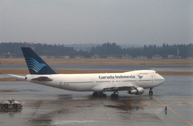 Boeing 747-200 (PK-GSD) - Taxing at Narita Intl Airport on 1987/02/22