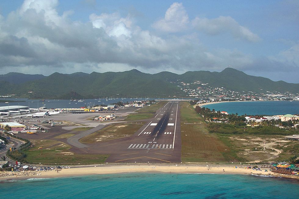 — — - Front seat in an Islander, June 2006 and the new and old terminals are visible.