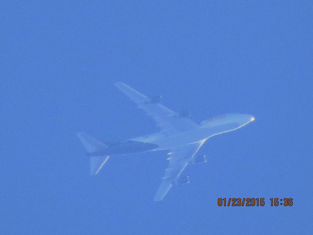 Boeing 747-400 (N408MC) - Atlas Air flight 8338 from MIA to SEA to over Southeastern Kansas at 43,000 feet.