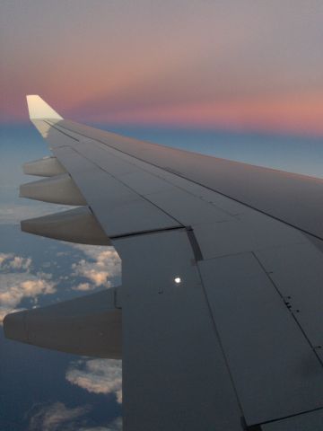 Airbus A330-300 — - Sunrise over the Pacific approaching LAX from Auckland on a A330 