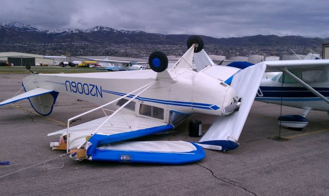 N2006U — - 70 MPH gusts ripped this newly restored Taylorcraft from its tiedowns onto two other planes.  Very sad indeed.