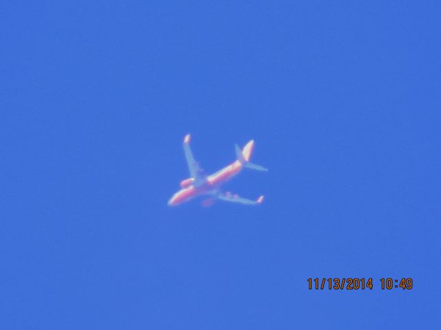 Boeing 737-700 (N269WN) - Southwest Airlines flight 662 from MDW to OKC over Southeastern Kansas at 40,000 feet.