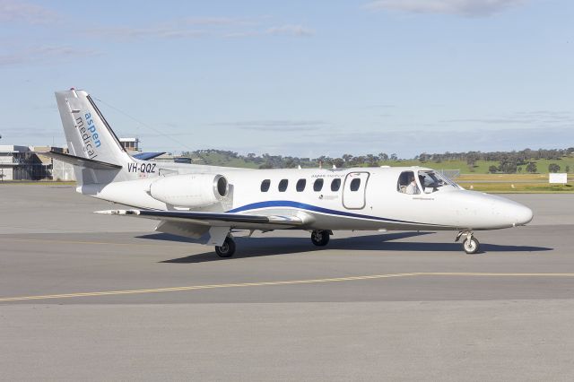 Cessna Citation II (VH-QQZ) - Aspen Medical/Corporate Aircraft Charter (VH-QQZ) Cessna Citation II taxiing at Wagga Wagga Airport