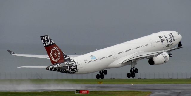 Airbus A330-300 (DQ-FJW) - Fiji Airways' sole A330-300 giving the runway a good dry at NZAA.