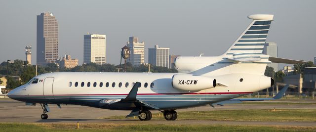 Dassault Falcon 7X (XA-CXW) - Morning departure for this 7X, with the Little Rock skyline. June 2013