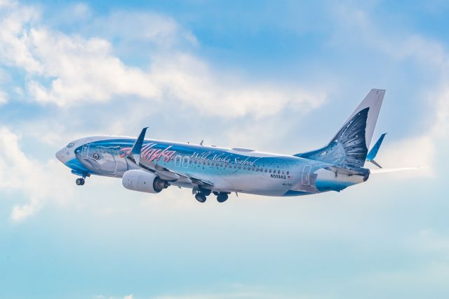 Boeing 737-800 (N559AS) - Alaska Airlines 737-800 in Salmon Thirty Salmon II special livery taking off from PHX on 12/7/22. Taken with a Canon R7 and Tamron 70-200 G2 lens.