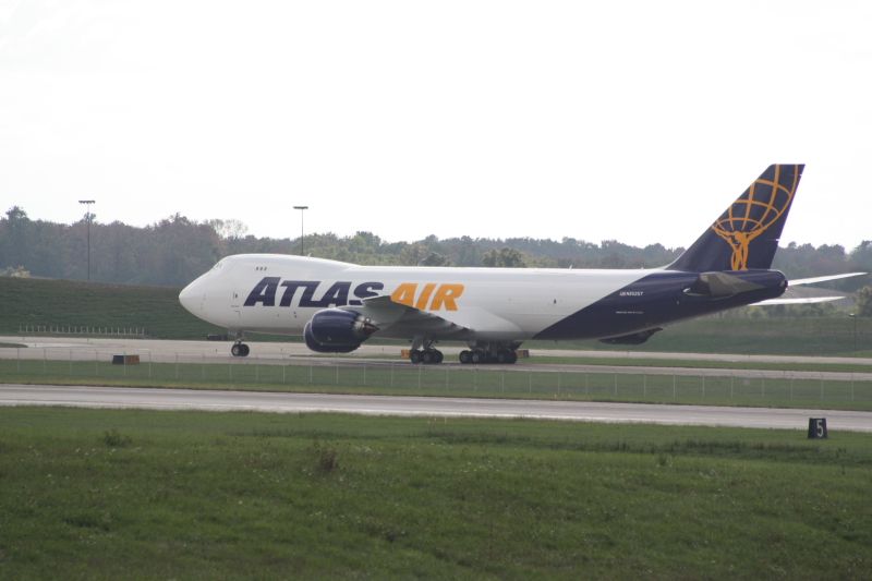 BOEING 747-8 (N852GT) - Taxi in to DHL the night before its maiden flight to KANC on 10-3-12