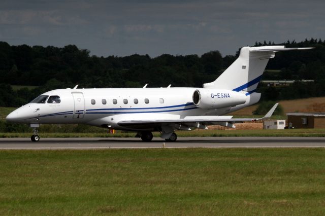 Embraer Legacy 550 (G-ESNA) - Air Charter Scotland Legacy 500 landing on rwy 26 on 1-Jul-19 arriving from LIRQ as EDC594.