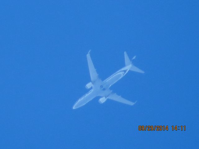 Boeing 737-800 (N531AS) - Alaska Airlines flight 774 from SEA to TPA over Baxter Springs Kansas (78KS) at 37,000 feet.