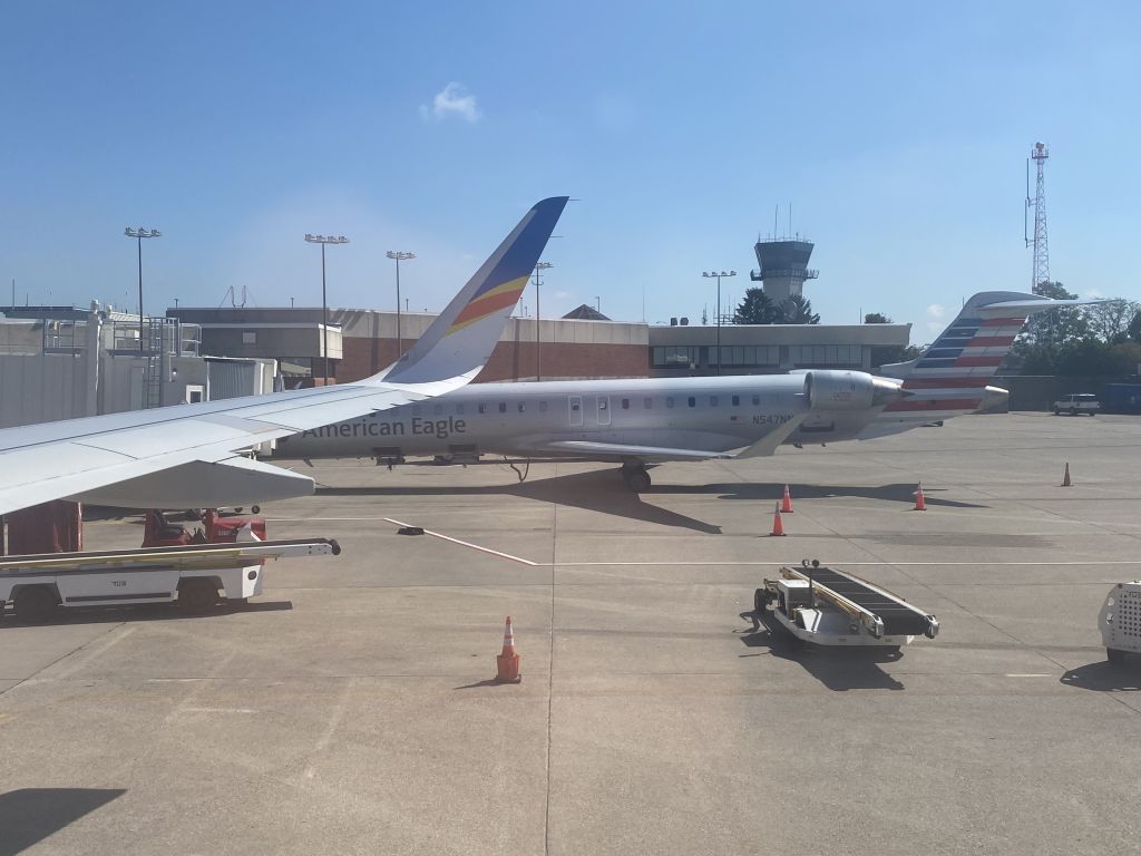 Canadair Regional Jet CRJ-900 (N547NN) - Date Taken: June 27, 2024br /Arrived from Charlotte (CLT) and parked at Gate B1 next to this Allegiant A320.