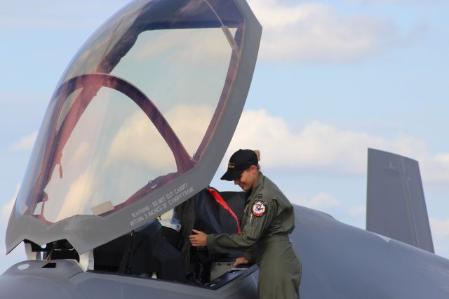 Lockheed F-35C (AFR145095) - Welcome to Oshkosh !!  At the Plaza / Show Center
