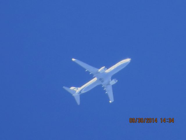 Boeing 737-900 (N464AS) - Alaska Airlines flight 746 from SEA to ATL over Northeastern Oklahoma at 37,000 feet.