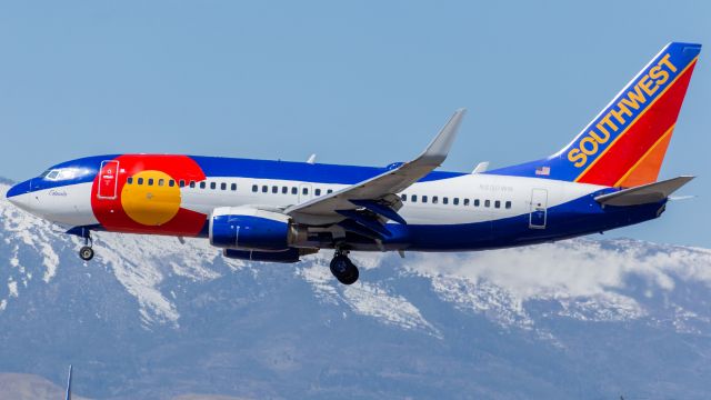 Boeing 737-700 (N230WN) - Southwest 2059 in the Colorado One livery arriving from Dallas-Love on 16L