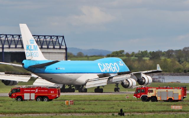 Boeing 747-400 (PH-CKC) - klm cargo b747-406f ph-ckc diverting to shannon while routing miami to amsterdam due to fire alarm indication in cargo hold 12/5/18.