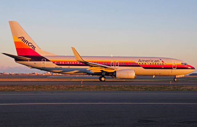 Boeing 737-800 (N917NN) - American /Air Cal special livery - Fresh out of the paint shop and 1st visit to Boston Logan !