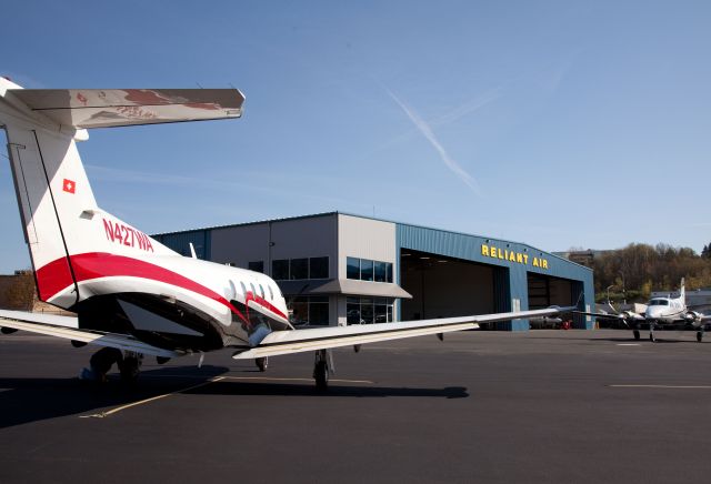 Pilatus PC-12 (N427WA) - Great aircraft! On the RELIANT AIR ramp, where you find the best fuel prices on the Danbury (KDXR) airport.