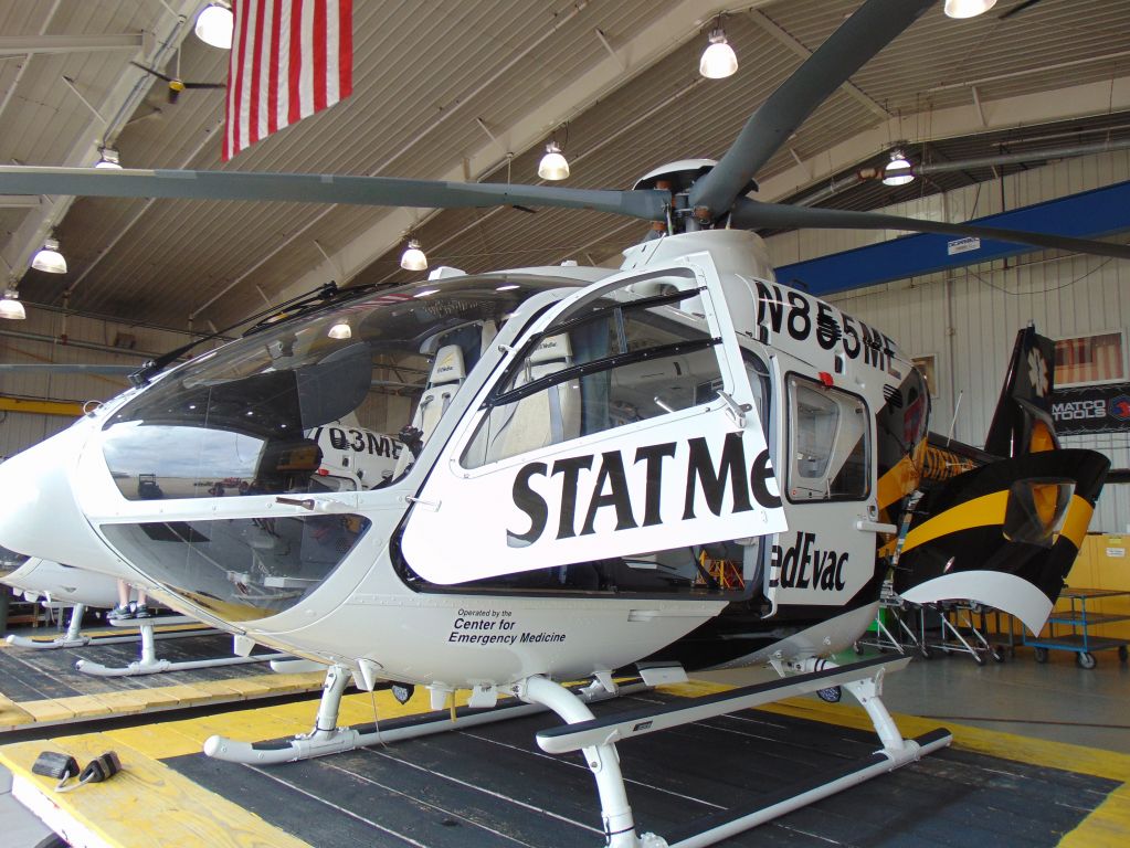 N855ME — - STAT MedEvac 9 N855ME in the STAT MedEvac Hanger after returning from AirBus in Texas. 