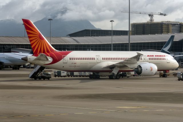 Boeing 787-8 (VT-ANX) - 13th August, 2019: One of 27 Dreamliners in Air India's fleet, this aircraft was stranded on the ramp at Hong Kong's Chek Lap Kok International Airport when 10,000+ protesters occupied the arrival hall the night before  (See http://www.planexplorer.net/Xploregallery/displayimage.php?pid=1606 )