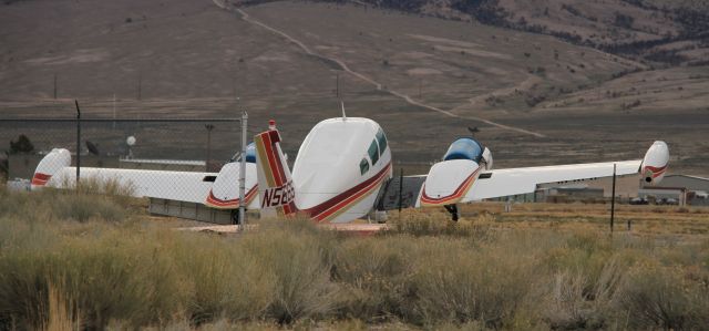 Cessna 310 (N566S) - Parked in Ely, NV , awaiting engines and some TLC.