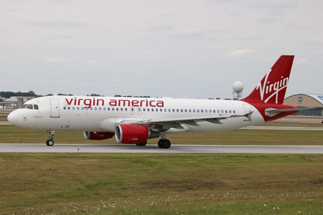 Airbus A320 (N848VA) - A surprise catch of this Virgin America Airbus A320-214, N848VA, c/n 4959, at KCLE on 31 Aug 2017. The flight diverted earlier due to a medical emergency onboard.