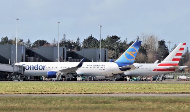 BOEING 767-300 (D-ABUI) - condor b767-330er d-abui and cargo aircraft management b767-323er n398an at shannon 22/2/21.