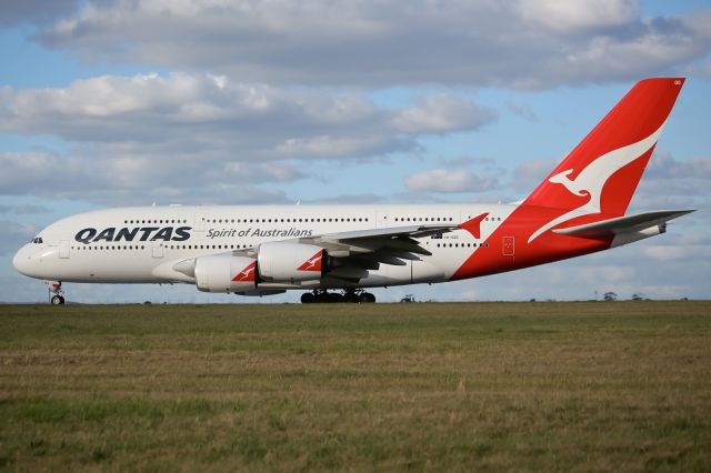 VH-OQG — - Seen here lining up as QF9 wearing the "Spirit of Australians" title.