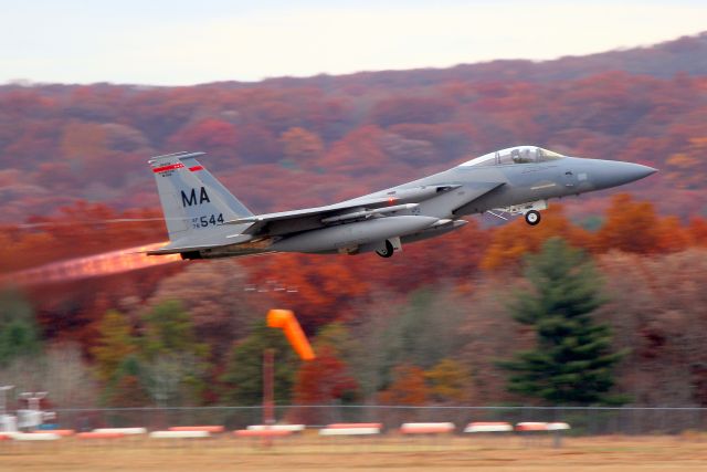 McDonnell Douglas F-15 Eagle (78-0544) - Massachusetts ANG. The 'SLAM' unit is on 24/7 Aerospace Control Alert and is fully armed and must be ready to scramble in a moment's notice to protect the Northeast from any airborne threat.