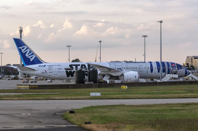 Boeing 787-9 Dreamliner (JA873A) - 1st June., 2022: ANA StarWars R2-D2 Livery parked on the ramp at London's Heathrow Airport. 